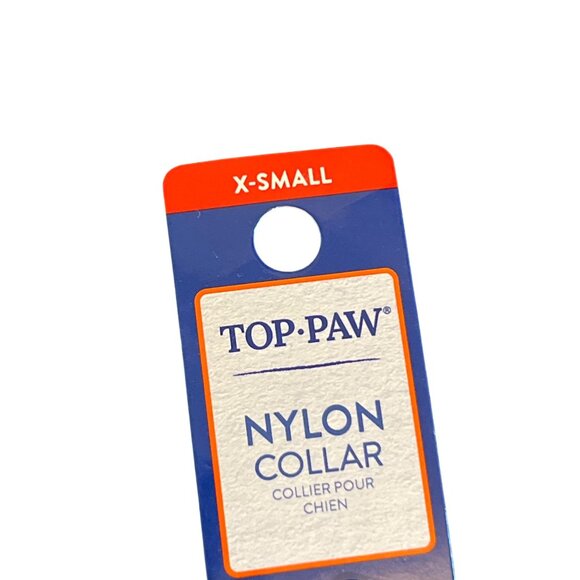 Top Paw Nylon Dog Collar Adjustable Orange Bone Charm Gunmetal Sz X Small NWT - Picture 3 of 4